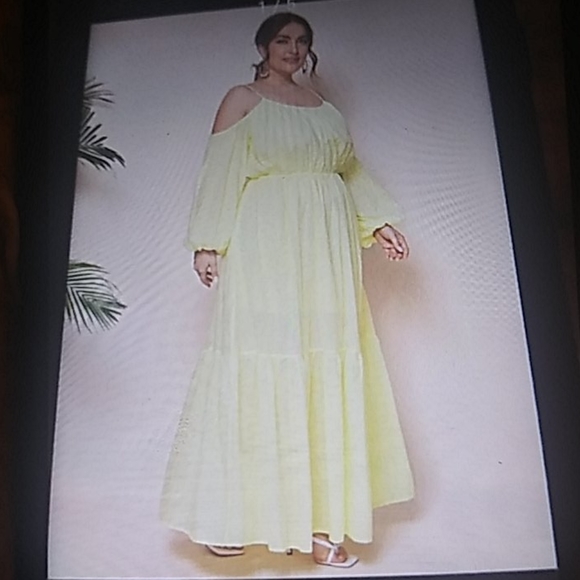 SHEIN Dresses & Skirts - LIGHT YELLOW OFF SHOULDER MAXI DRESS